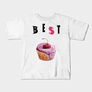 a gift for a sweet tooth, muffin, cake. hand drawn watercolor illustration. Baking and sweets. Kids T-Shirt